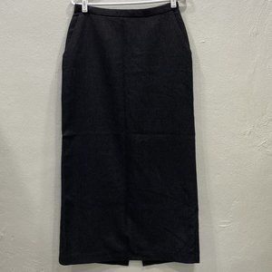 Old Navy Women's Char Coal Wool Blend Pencil Straight Long Skirt Size 8